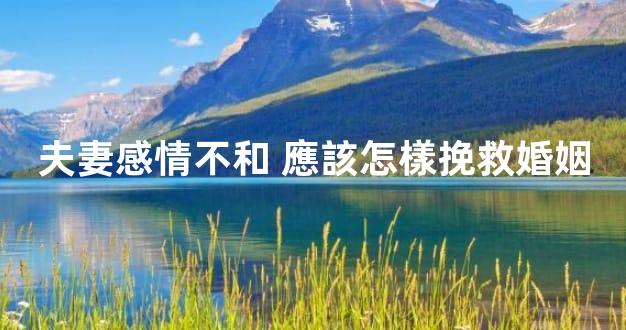夫妻感情不和 應該怎樣挽救婚姻